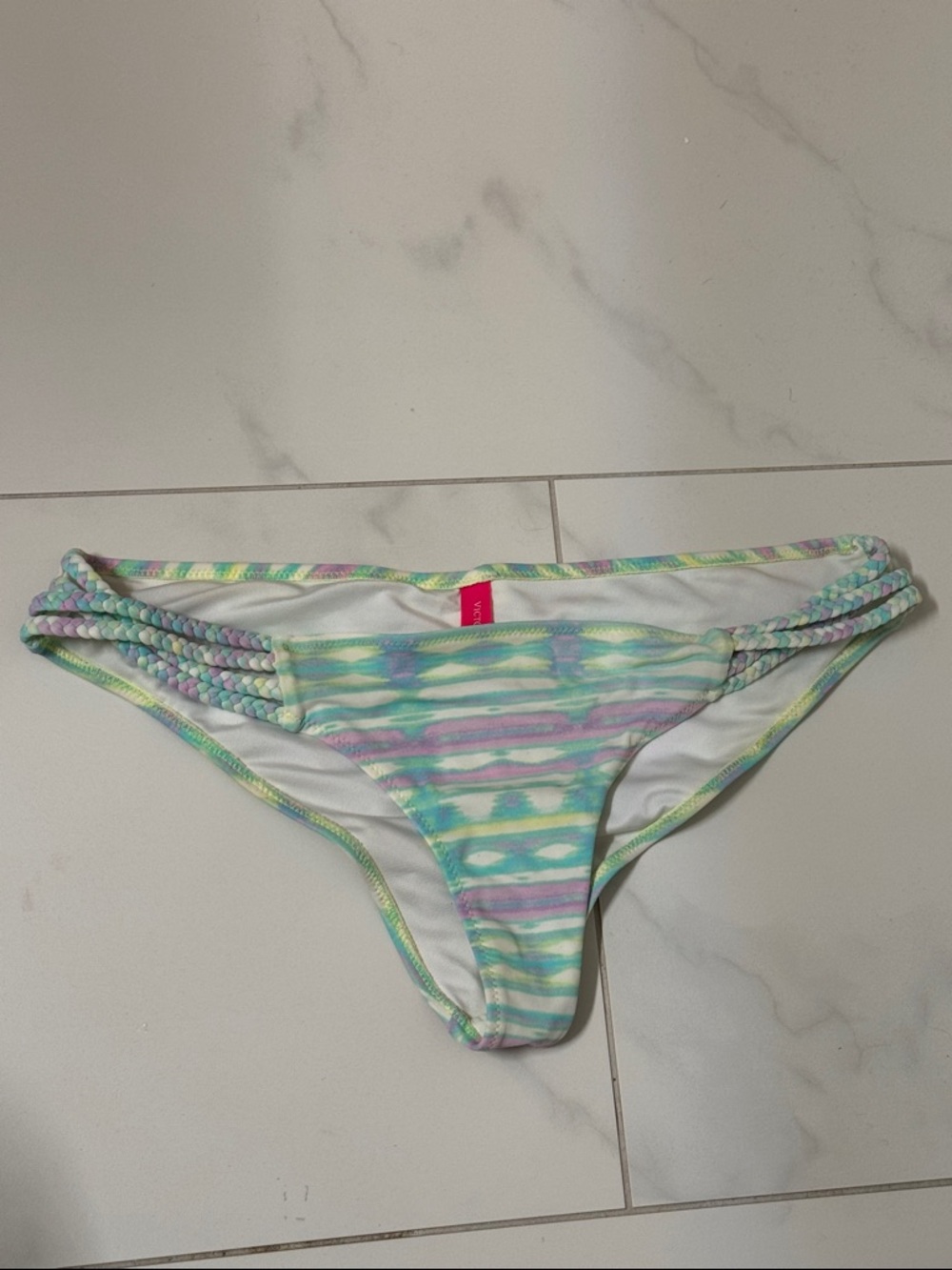 Victoria's Secret Pastel Tie-Dye Bikini Bottom in Mint, Lavender, Pale Yellow